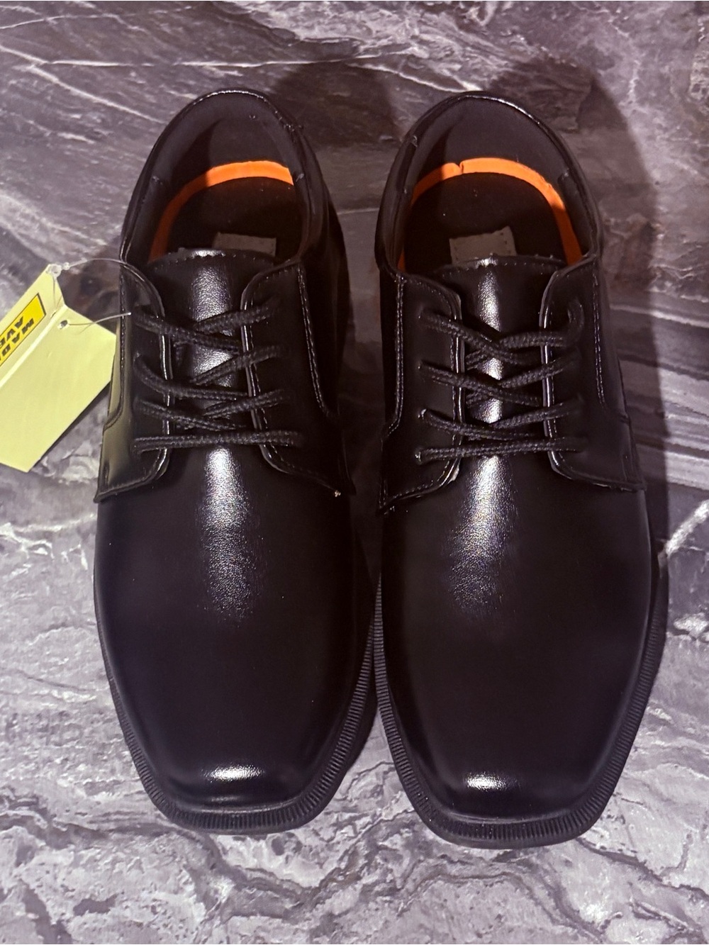 Boys Classic Black Lace-Up Dress Shoes